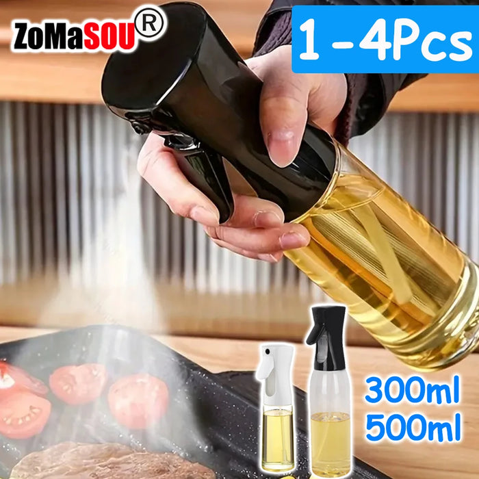 1-4Pcs Plastic Oil Sprayer Bottle 300ml/500ml Oil Dispenser Seasoning Sprayer Jar Kitchen Cooking BBQ Baking Roasting Picnic
