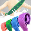 Soft Silicone Back Shower Brush Belt Double-sided Exfoliating Body Scrub Sponge Bathroom Deep Cleaning Bath Accessory