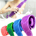 Soft Silicone Back Shower Brush Belt Double-sided Exfoliating Body Scrub Sponge Bathroom Deep Cleaning Bath Accessory