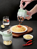 1 Multi-function Garlic Paste Electric Artifact Gatling Small Vegetable Cutting Wireless Automatic Pressure-pull Food Supplement