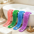 Soft Silicone Back Shower Brush Belt Double-sided Exfoliating Body Scrub Sponge Bathroom Deep Cleaning Bath Accessory
