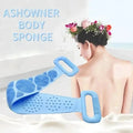 Soft Silicone Back Shower Brush Belt Double-sided Exfoliating Body Scrub Sponge Bathroom Deep Cleaning Bath Accessory